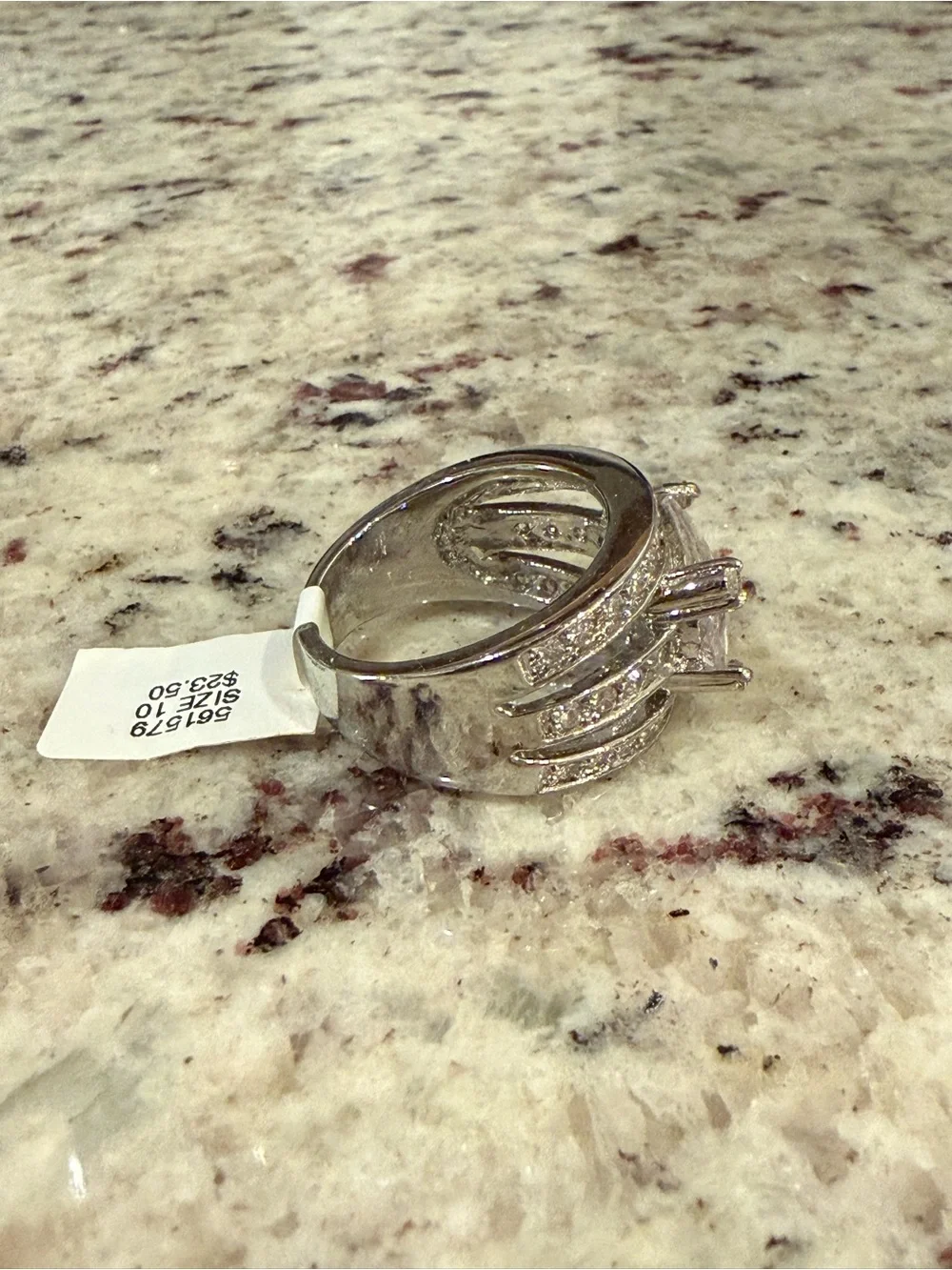 Sterling Silver Cubic Zirconia Multi-Row Statement Ring - White